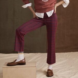 Maeve Red Plaid Boot Cut Pants